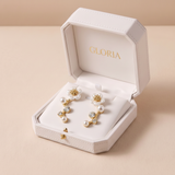 Elegant Pearl and Flower Earrings