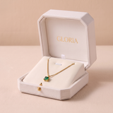 Emerald Cube Necklace