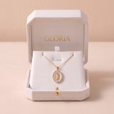 Gold Mary Oval Pendant Necklace
