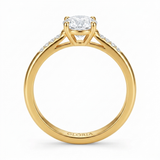 Gold Plated Solitaire Crystal Engagement Ring