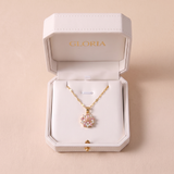 Romantic Pink Sakura Stainless Steel Necklace