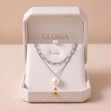 Silver Tulip Pearl Necklace
