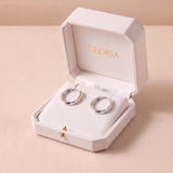 Sterling Silver Round Inlaid Earrings