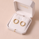 Vintage Golden Flower Hoop Earrings