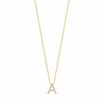Elegant Gold Letter Initial Necklace — yellow gold, vertical chain