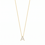 Elegant Gold Letter Initial Necklace — yellow gold, vertical chain