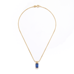 Minimalist Sapphire Pendant Necklace — Yellow gold, teardrop