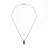 Minimalist Sapphire Pendant Necklace — Yellow gold, teardrop