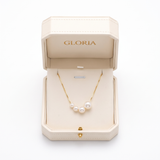 Elegant Gold Necklace with Freshwater Pearls — yellow gold, in GLORIA gift box