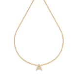 Elegant Gold Letter Initial Necklace — yellow gold, teardrop