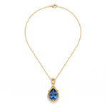 Alindra Feymorra Necklace, blue pear sapphire — Yellow gold, teardrop