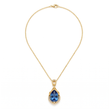Alindra Feymorra Necklace, blue pear sapphire — Yellow gold, teardrop