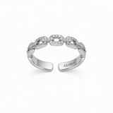 Gold Plated Chain Link Crystal Ring