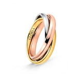 Trinity Interlocking Gold, Silver & Rose Band Ring