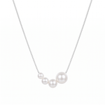 Elegant Gold Necklace with Freshwater Pearls — white gold, teardrop