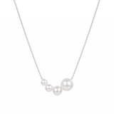 Elegant Gold Necklace with Freshwater Pearls — white gold, teardrop
