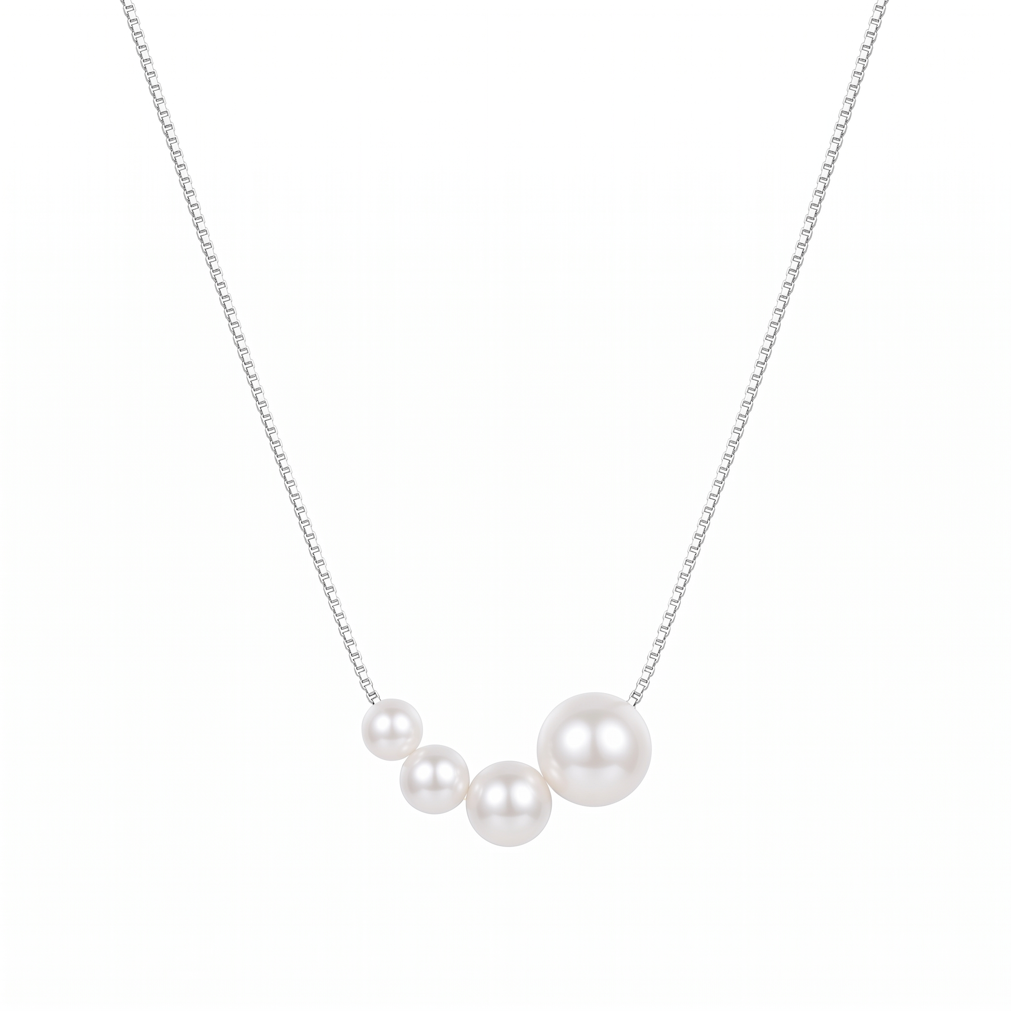 Elegant Gold Necklace with Freshwater Pearls — white gold, teardrop