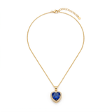 Jaselle Vireyne sapphire heart necklace — Yellow gold, teardrop