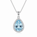 Ocean's Tear Necklace — ouro branco, vertical