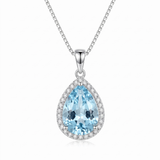 Ocean's Tear Necklace — ouro branco, vertical