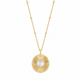Monique Vintage Stone Necklace — yellow gold, vertical chain