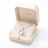 Moonstone with Pearl Necklace in Gold — silver, in box