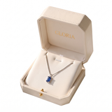 Minimalist Sapphire Pendant Necklace — Sterling silver, in GLORIA gift box