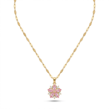 Romantic Pink Sakura Stainless Steel Necklace