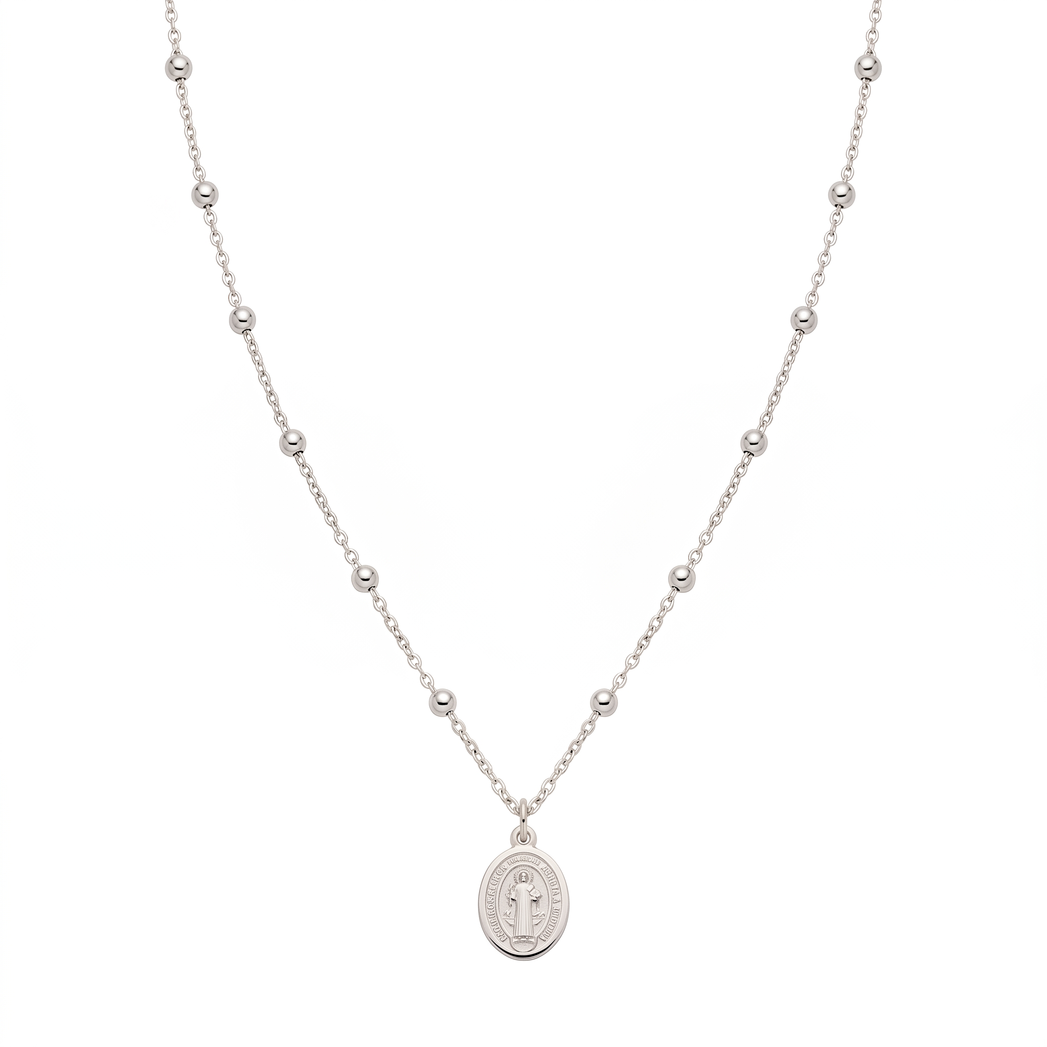 Stainless Steel Rosary Necklace