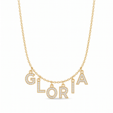 Crystal Name Necklace in Gold