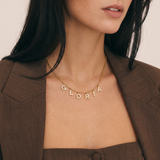 Crystal Name Necklace in Gold